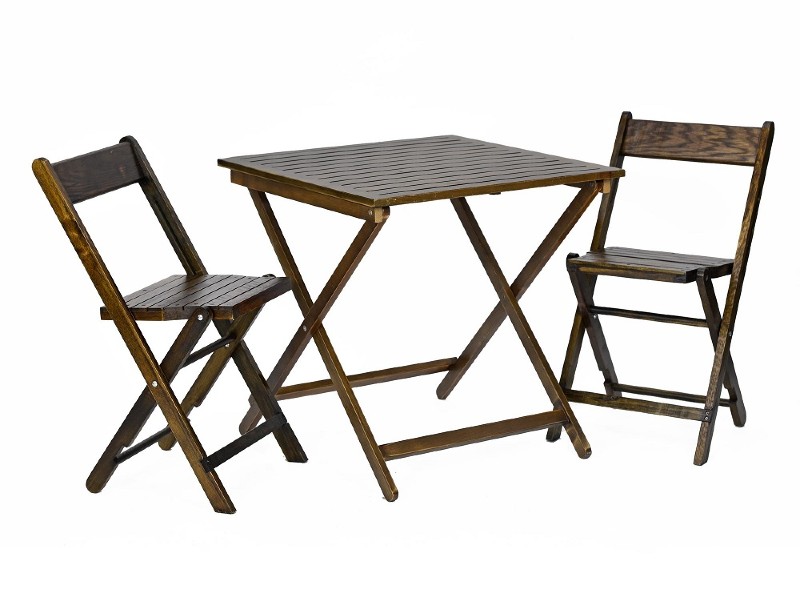 Klaptafel en stoel hout Antique
