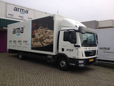 Transport Arma Horecaverhuur vrachtwagen