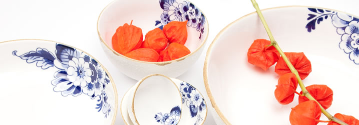 Servies Bloesem blauw huren